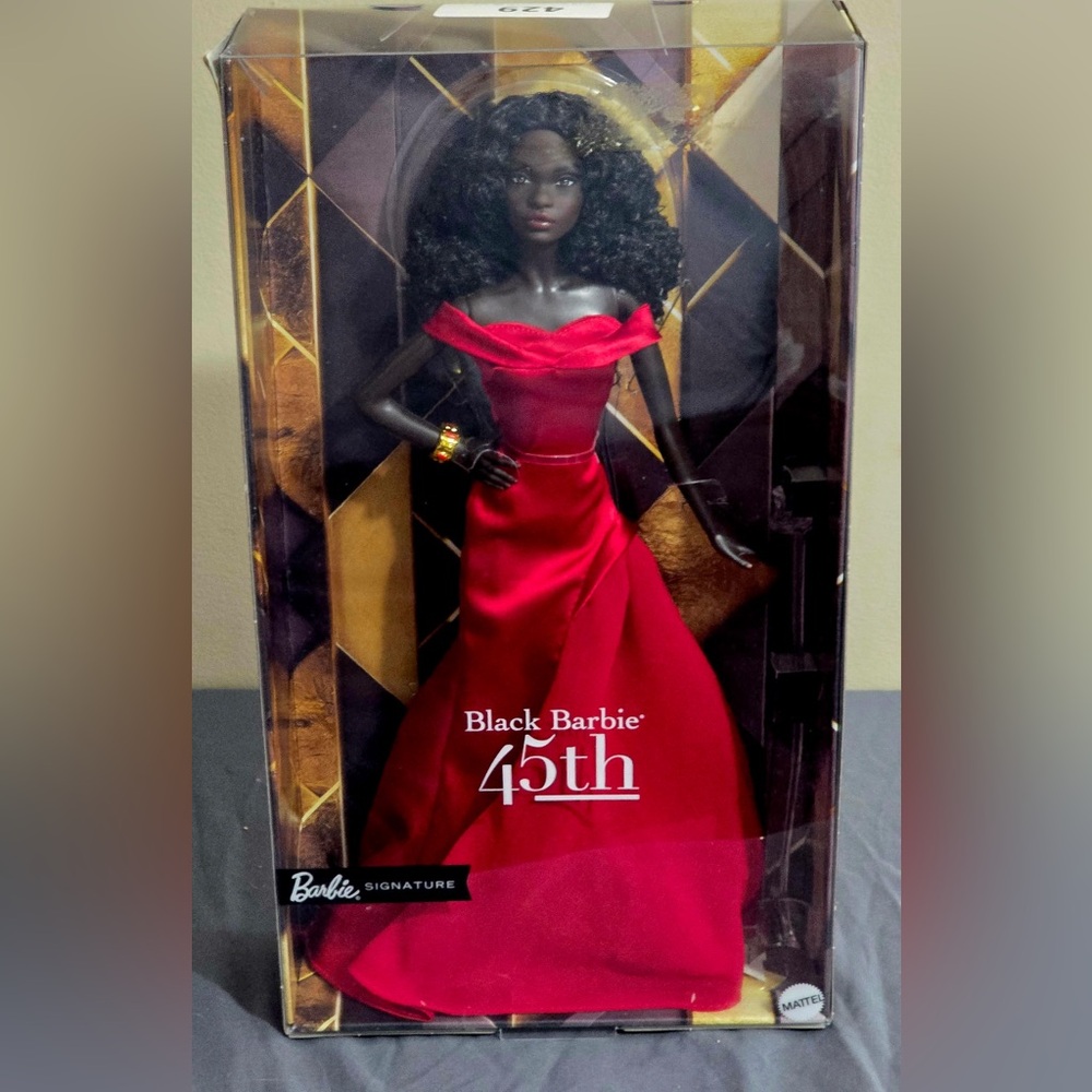 Signature Black Barbie 45th Anniversary Red Gown Doll